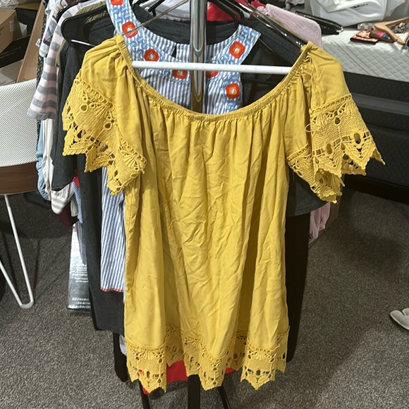 iris Dresses & Skirts - Iris yellow top with embroidery
